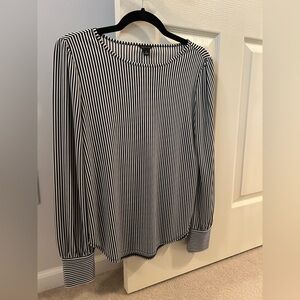 Ann Taylor Black & White Striped Blouse Size XSmall